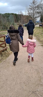 This was a proud moment for Hannah. Violet took her hand and they walked around the Highland Zoo together. It meant a lot to her than and to me now.