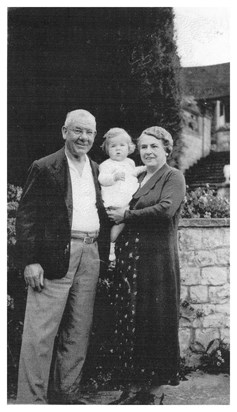 Little Pam with her Grandparents Alexander and Win   1940