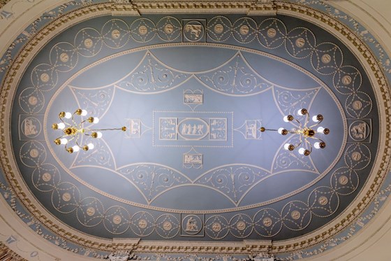 Ceiling of the Aviemore Lounge at Leuchie House - restored and renovated with funds raised in Margaret's memory