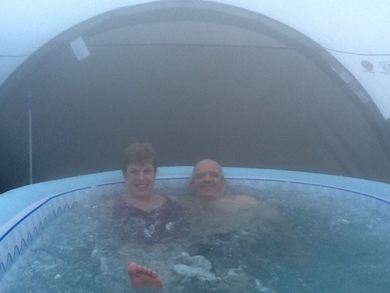 Me and Alistair in the hot tub