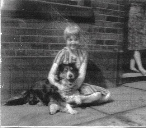 Mum and her dog Lassie.