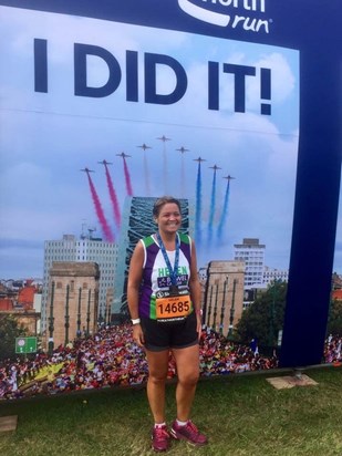 The lovely Helen Pearson ran GNR 2017 in memory of Paul, raising money for bowel cancer uk