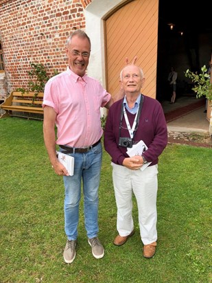 with Dan Nilsson summer  2019 Backeskog, a lovely conference where Mike met many longstanding friends and colleagues and thoroughly enjoyed being the Grand Old Man