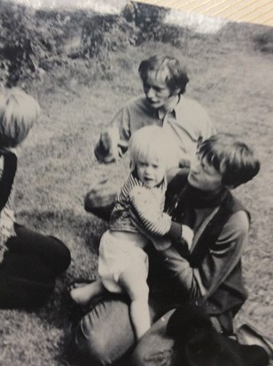 Mike, Char, Ju and Adam  -  London summer 1970