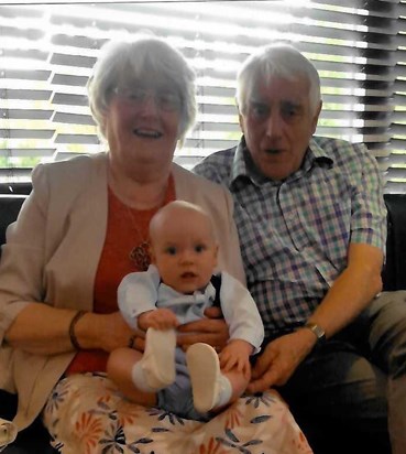 Joy & Bob with great grandson James  July 2015