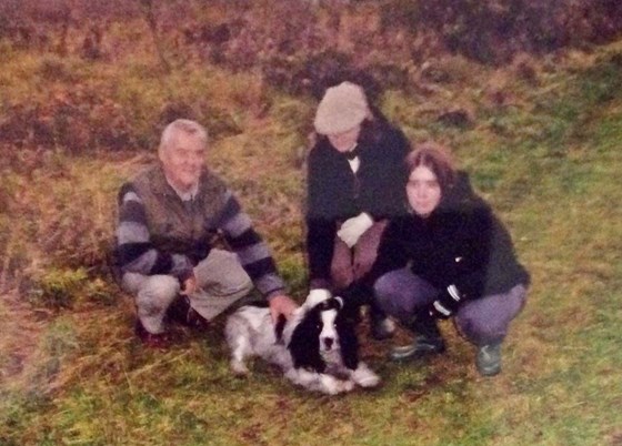 Rachel and Hannah with Grandad and Mint at Cassop Vale