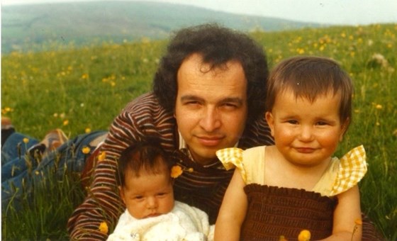 Dad, Miranda and Rosie at Blackhill Farm on Bodmin Moor 1983