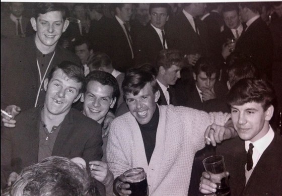 Dad with his best friend and his mates having fun