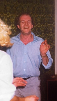 Dad in a party dancing mood in his Birdbrook Road days