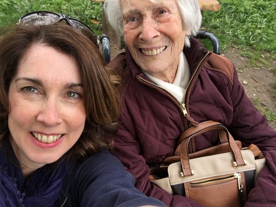 Never too old for a selfie! Nanny Ada and I in Nonsuch Park with her wheelchair xxx