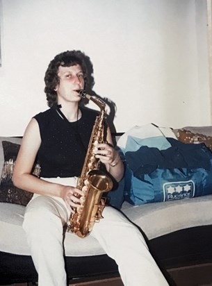 Saxophone talents before Ruth took up the Ukelele.  Hackney 1982 