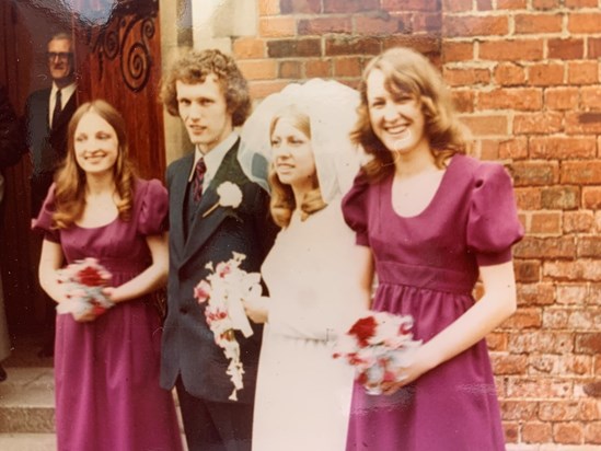 Ruth the bridesmaid to Paul and Mary in 1973, age 17