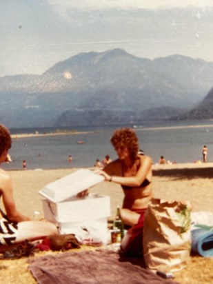 On Ruth and Danny on our fabulous trip to the Canadian Rockies 1981
