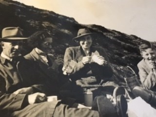 Dad with Grandad and Grandma Jones (not quite sure who the smiley lady is!), another of dads' favourite pastimes the picnic...