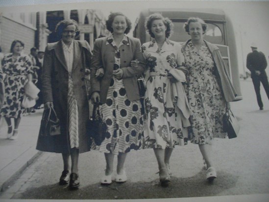 Here come the girls!! Poss Bognor Regis, Littlehampton, coach trip, Sister Peg, Sister-In-Law Dorothy Harvey & cousin Nancy