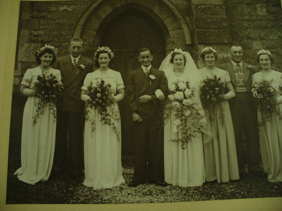 Bridesmaid to brother Charles James wedding - December 1950 - Best Man Sam House