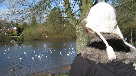 Mary at Walton Pond - Feb '13