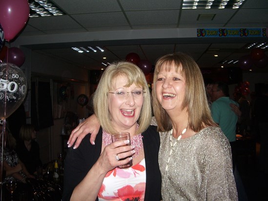 Mary and Gill at Mary's 50th