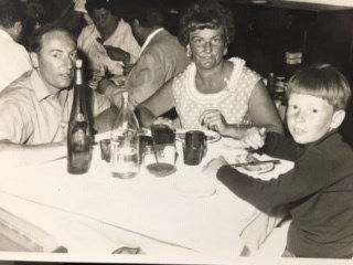 Nigel with mum and dad on first 'viva espania holidays'