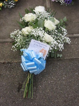 Beautiful white roses for our baby son Richard