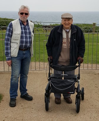 Dad and Ken walking in the park