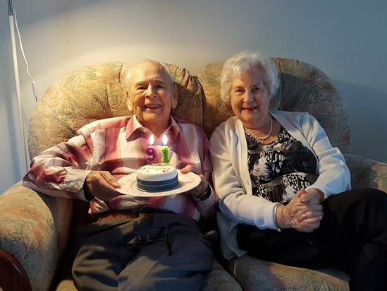 Dad and Mum on Dad's 91st birthday