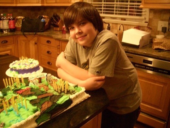Look at that hair! This was his 12th birthday I think.