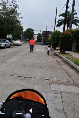 John & Johnny bike riding