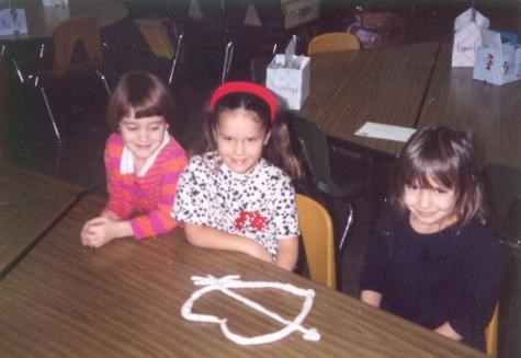 Brianna (on right) in kindergarten