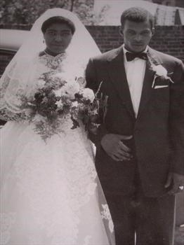 Your favourite Uncle [Jeffett] with your Mum on her wedding day - 14th May 1960. xx