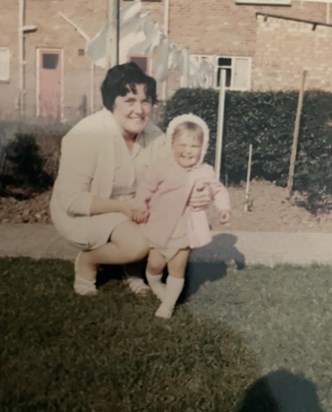 Mum and I in nan and grandads garden.