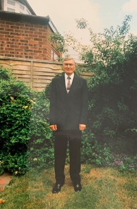 Dad at Lodge Avenue, Gidea Park. ready for a wedding maybe? 