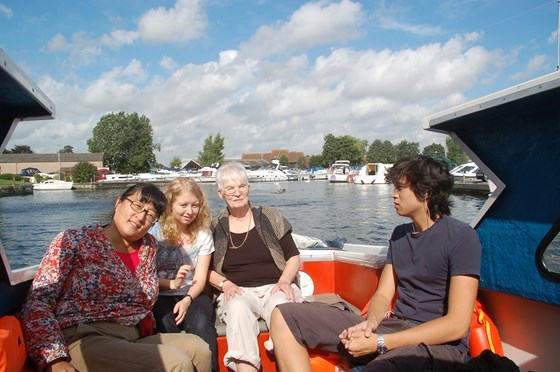 Amy, Clemency, Christine and Tim, Norfolk, August 2012