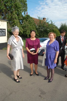 Christine with Amy, Ruth (and William) at Guy and Susie's wedding, September 2011