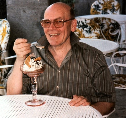 Eating dessert in Sorrento