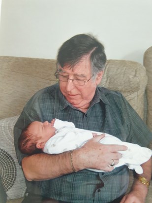 Baby Liam with his grandad