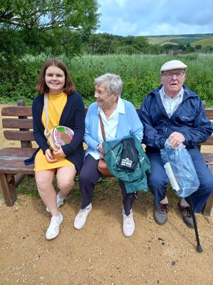 Ellie with Grandma and Granddad