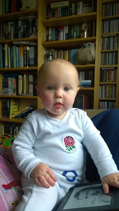 Alice in her England rugby outfit