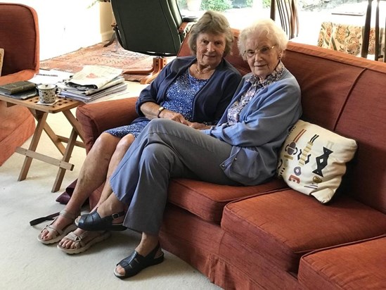 Best friends for 83 years. Diana Parker and Sheila.