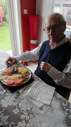 Grandad enjoying breakfast