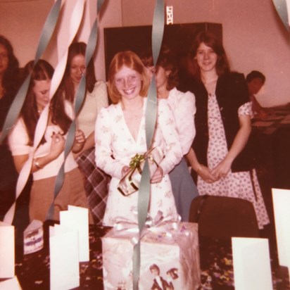 Dot with her work friends before she married Chris.