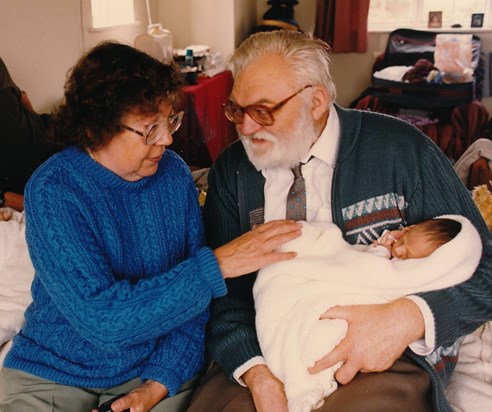David and his wife Brenda soon after their first grand son Bill was born 