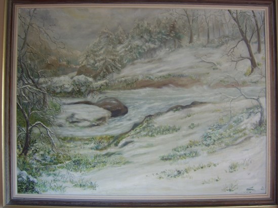 c.1970 oil painting on stretched canvas 40"x30".