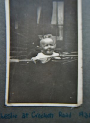 Baby Lez 1931 in pram at Handsworth.