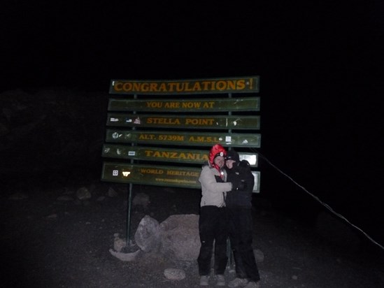 Daryl and Naomi at the summit of Kilimanjaro