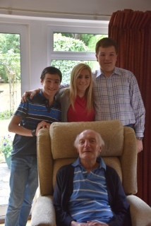 Grandad with James, Hannah & Mark 