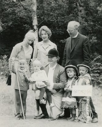 Peter and family - fancy dress competition - Camberley 1969
