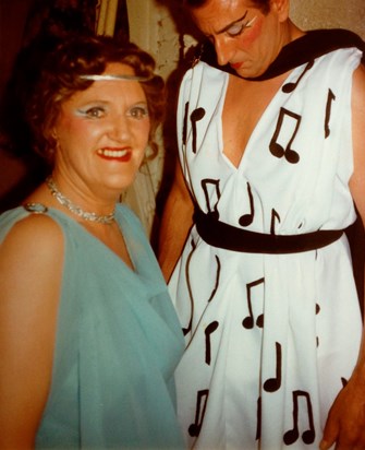 Diane Backstage as Euridice in "Orpheus in the Underworld" Palais des Beaux Arts, Brussels June1980