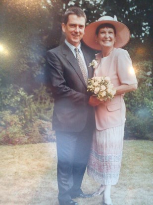 margaret and garry on their wedding day