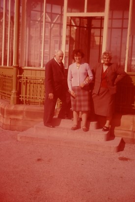Gladys with her Mum and Dad. St Annes on sea july 1963